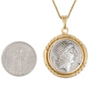 14k Gold Genuine Ancient Roman Coin Necklace (Sol; 42 B.C.)