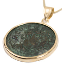 14k Gold Genuine Ancient Roman Coin Necklace (Tyche; 253-268 A.D.)