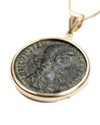 14k Gold Genuine Ancient Roman Coin Necklace (Constantius II; 355-361 A.D.)