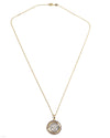 14k Gold & Sapphire Genuine Ancient Greek Coin Necklace (Zeus/Hera; 450-300 B.C.)