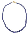 14k Gold Smooth Tanzanite Hand-Knotted Necklace