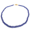 14k Gold Smooth Tanzanite Hand-Knotted Necklace