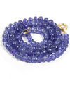 14k Gold Smooth Tanzanite Hand-Knotted Necklace