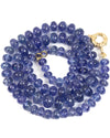 14k Gold Smooth Tanzanite Hand-Knotted Necklace