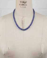 14k Gold Smooth Tanzanite Hand-Knotted Necklace