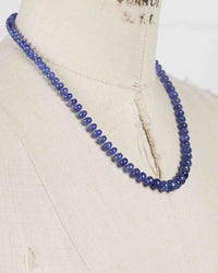 14k Gold Smooth Tanzanite Hand-Knotted Necklace