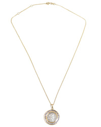 14k Gold & Tanzanite Genuine Ancient Roman Coin Necklace (Flora; 57 B.C.)