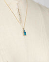 London Blue Topaz & 10k Drop Pendant Necklace