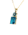 London Blue Topaz & 10k Drop Pendant Necklace