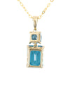 London Blue Topaz & 10k Drop Pendant Necklace