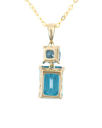 London Blue Topaz & 10k Drop Pendant Necklace