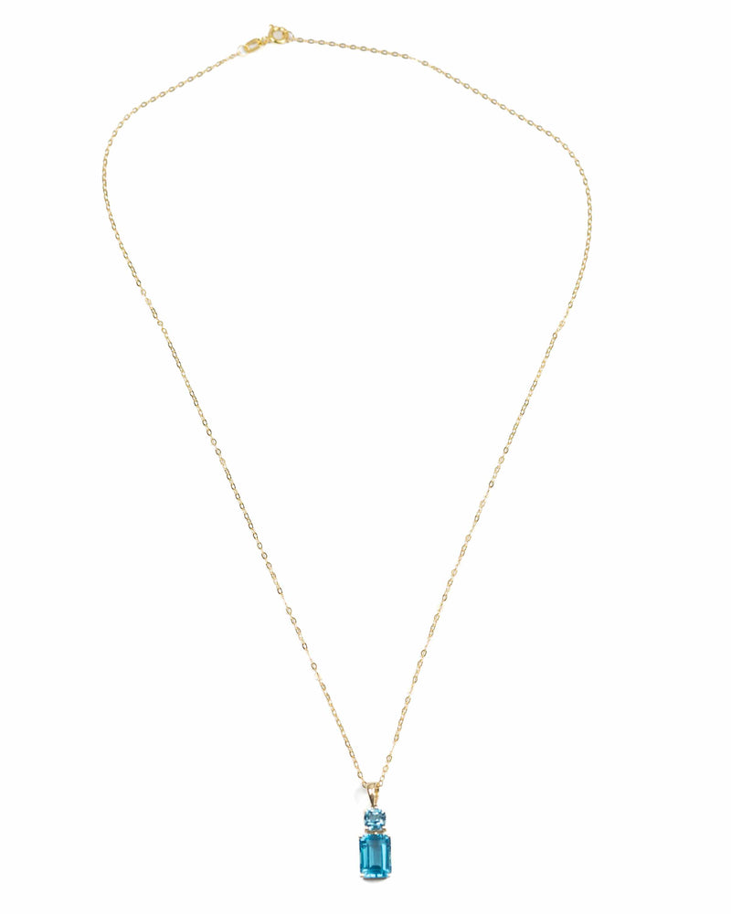 London Blue Topaz & 10k Drop Pendant Necklace