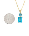 London Blue Topaz & 10k Drop Pendant Necklace