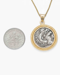 14k Gold Genuine Ancient Greek Coin Necklace (Alexander the Great; 336-323 B.C.)