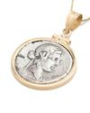 14k Gold Genuine Ancient Roman Coin Necklace (Bacchus/Pegasus; 90 B.C.)