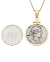 14k Gold Genuine Ancient Roman Coin Necklace (Bacchus/Pegasus; 90 B.C.)