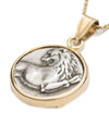 14k Gold Genuine Ancient Greek Coin Necklace (Cherronesos Lion; 357-320 B.C.)