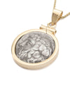14k Gold Genuine Ancient Greek Coin Necklace (Dionysus; 411-340 B.C.)