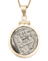 14k Gold Genuine Ancient Greek Coin Necklace (Dionysus; 411-340 B.C.)