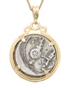 14k Gold Genuine Ancient Roman Coin Necklace (Flora; 57 B.C.)