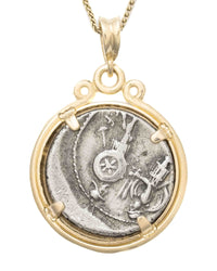 14k Gold Genuine Ancient Roman Coin Necklace (Flora; 57 B.C.)