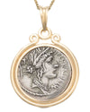 14k Gold Genuine Ancient Roman Coin Necklace (Flora; 57 B.C.)