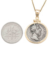 14k Gold Genuine Ancient Roman Coin Necklace (Marcus Aurelius; 161-180 A.D.)