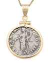 14k Gold Genuine Ancient Roman Coin Necklace (Marcus Aurelius; 161-180 A.D.)