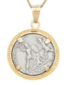 14k Gold Genuine Ancient Roman Coin Pendant (Mars; 103 B.C.)