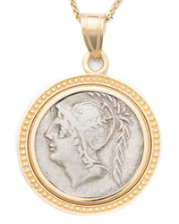 14k Gold Genuine Ancient Roman Coin Pendant (Mars; 103 B.C.)