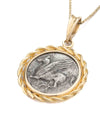 14k Gold Genuine Ancient Greek Coin Necklace (Pegasus/Aphrodite; 350-285 B.C.)