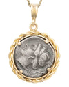 14k Gold Genuine Ancient Greek Coin Necklace (Pegasus/Aphrodite; 350-285 B.C.)