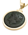 14k Gold Genuine Ancient Greek Coin Necklace (Persephone; 350-309 B.C.)