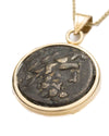 14K Gold Genuine Ancient Greek Coin Necklace (Zeus; 2nd-1st Century A.D.)