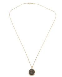14K Gold Genuine Ancient Greek Coin Necklace (Zeus; 2nd-1st Century A.D.)
