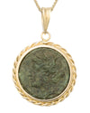 14k Gold Genuine Ancient Greek Coin Necklace (Persephone; 275-215 B.C.)