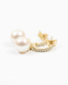 Freshwater Pearl & Diamond 10k Gold Hoop Earrings