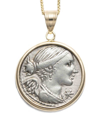 14k Genuine Ancient Roman Coin Necklace (Winged Victory; 46 B.C.)