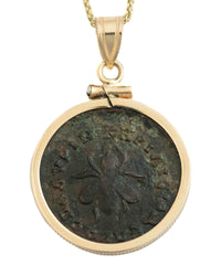 14k Genuine Ancient Greek Coin Necklace (Artemis Bee; 1st Century A.D.)