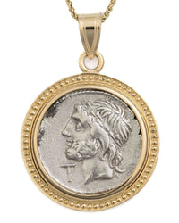 14k Gold Genuine Ancient Roman Coin Necklace (Jupiter; 106 B.C.)