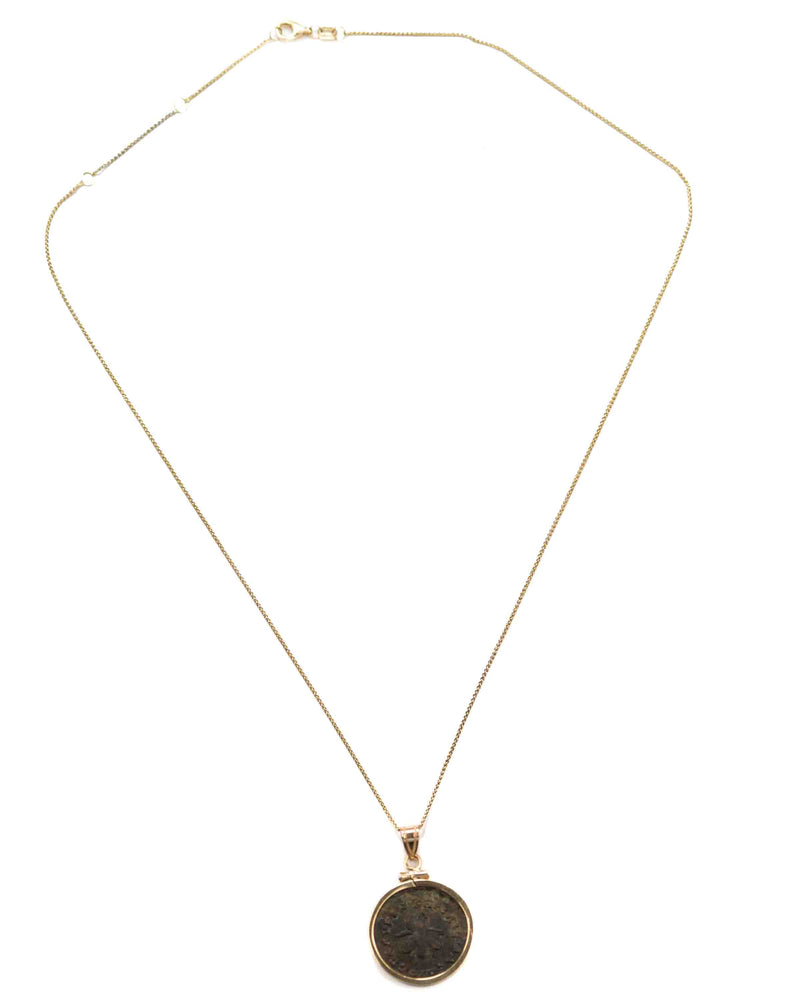 14k Genuine Ancient Greek Coin Necklace (Artemis Bee; 1st Century A.D.)