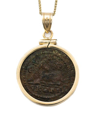 14k Genuine Ancient Greek Coin Necklace (Artemis Bee; 1st Century A.D.)