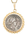 14k Gold Genuine Ancient Roman Coin Necklace (Fortuna; 49 B.C.)