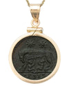 14k Gold Genuine Ancient Constantinople Commemorative (Romulus & Remus; 307-337 A.D.)