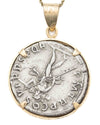 14k Gold Genuine Ancient Roman Coin Necklace (Trajan; 114-116 A.D.)