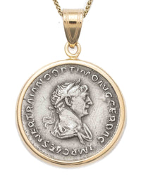 14k Gold Genuine Ancient Roman Coin Necklace (Trajan; 114-116 A.D.)