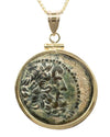 14k Gold Genuine Ancient Greek Coin Necklace (Zeus; 2nd-1st Century B.C.)