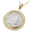 14k Gold Genuine Ancient Roman Coin Pendant Necklace (Jupiter; 83-82 B.C.)