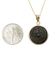 14k Gold Genuine Ancient Biblical/Judaean Coin Necklace (Widow's Mite; 103-76 B.C.)