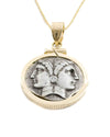 14k Gold Genuine Ancient Greek Coin Necklace (Janus/Athena; 400-201 B.C.)